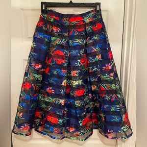 Nikibiki Women’s Skirt. Size M. Navy blue with red, pink, green, and blue